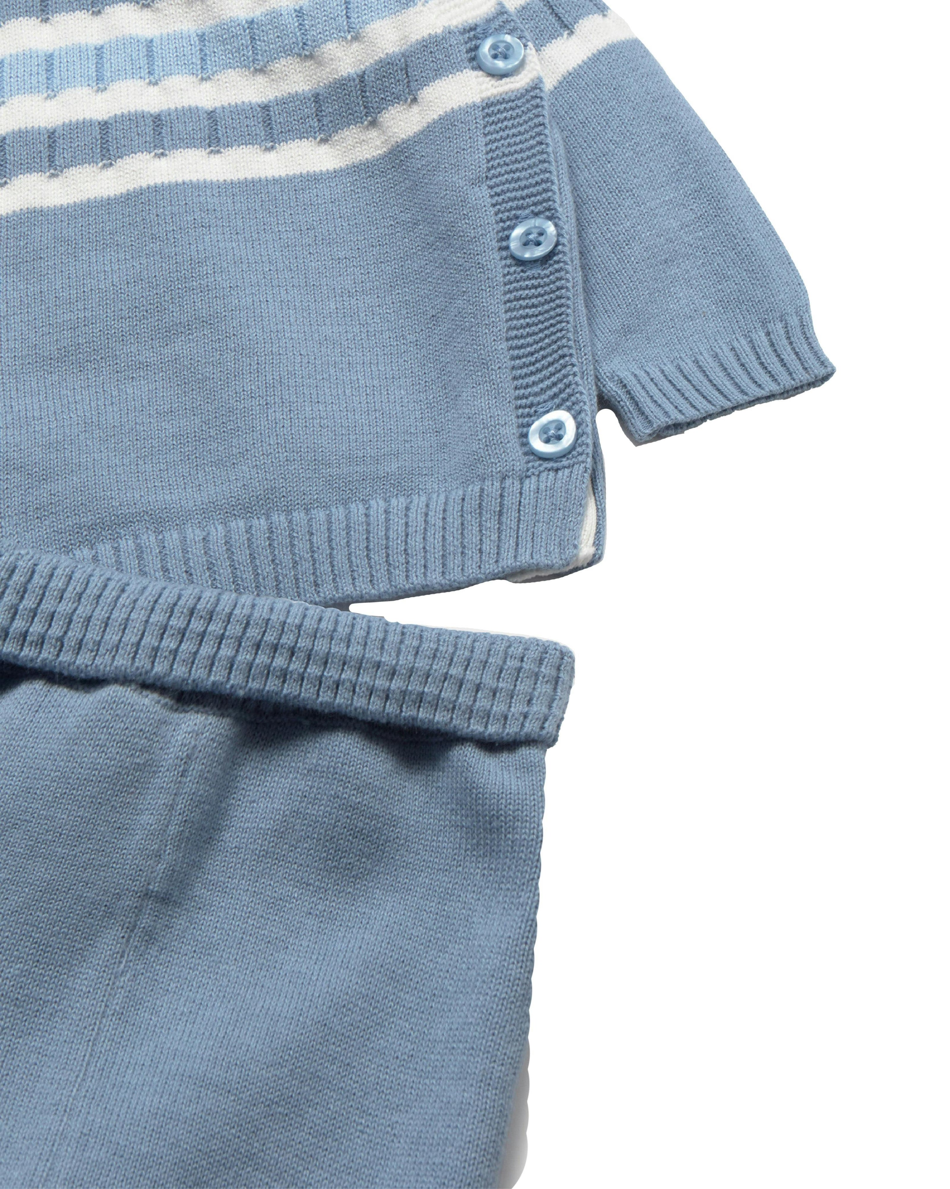 Light Blue Knitted Baby Outfit