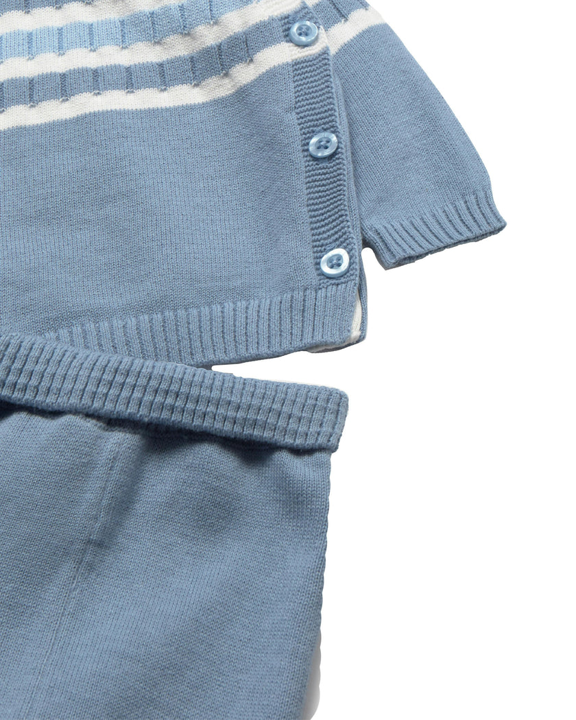Light Blue Knitted Baby Outfit