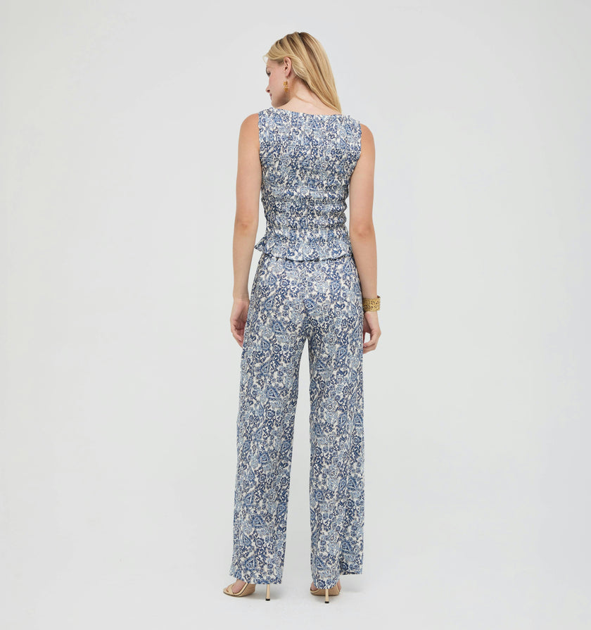The Maxime Pant -  Chedworth Paisley Blue