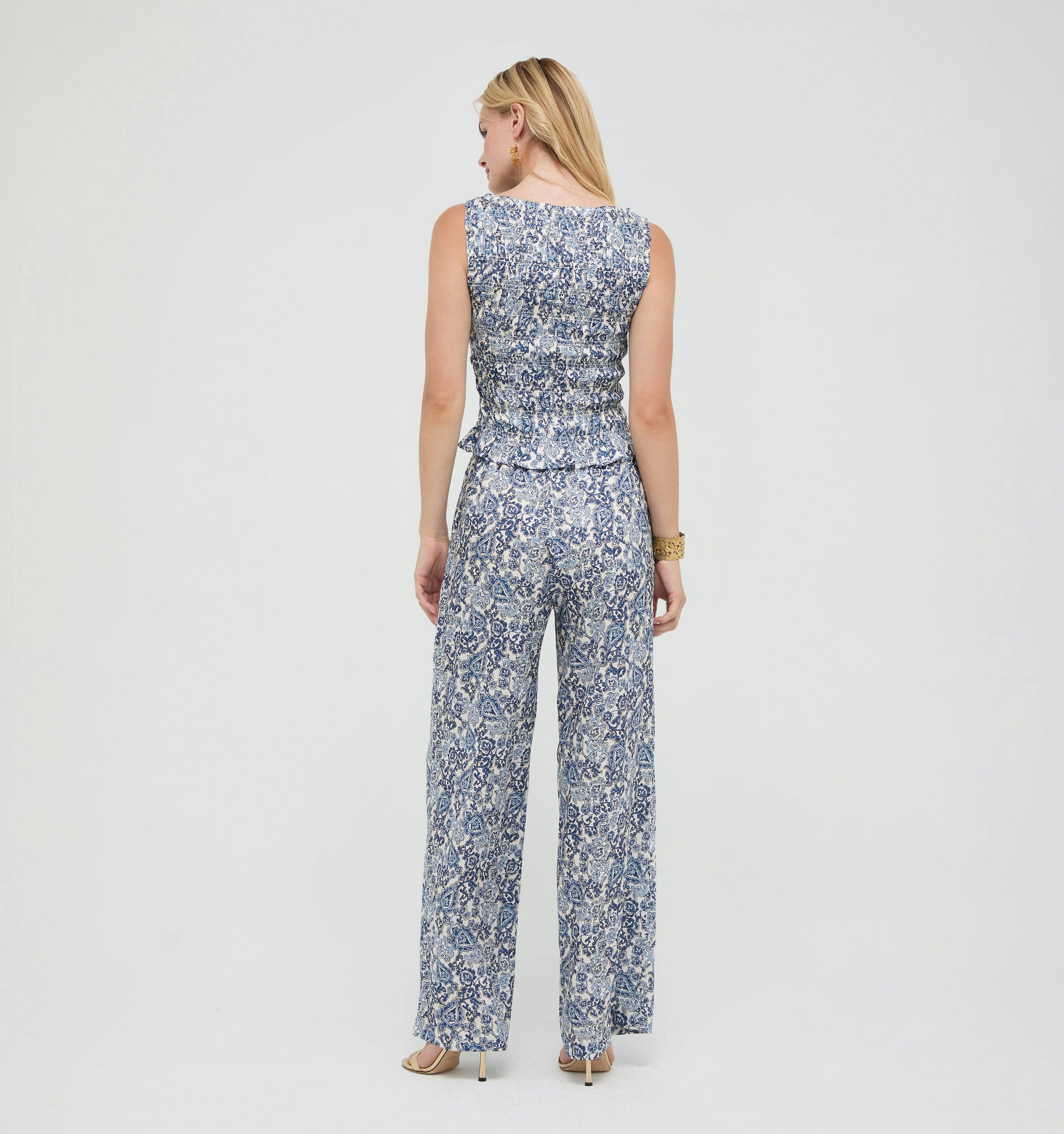 The Maxime Pant -  Chedworth Paisley Blue