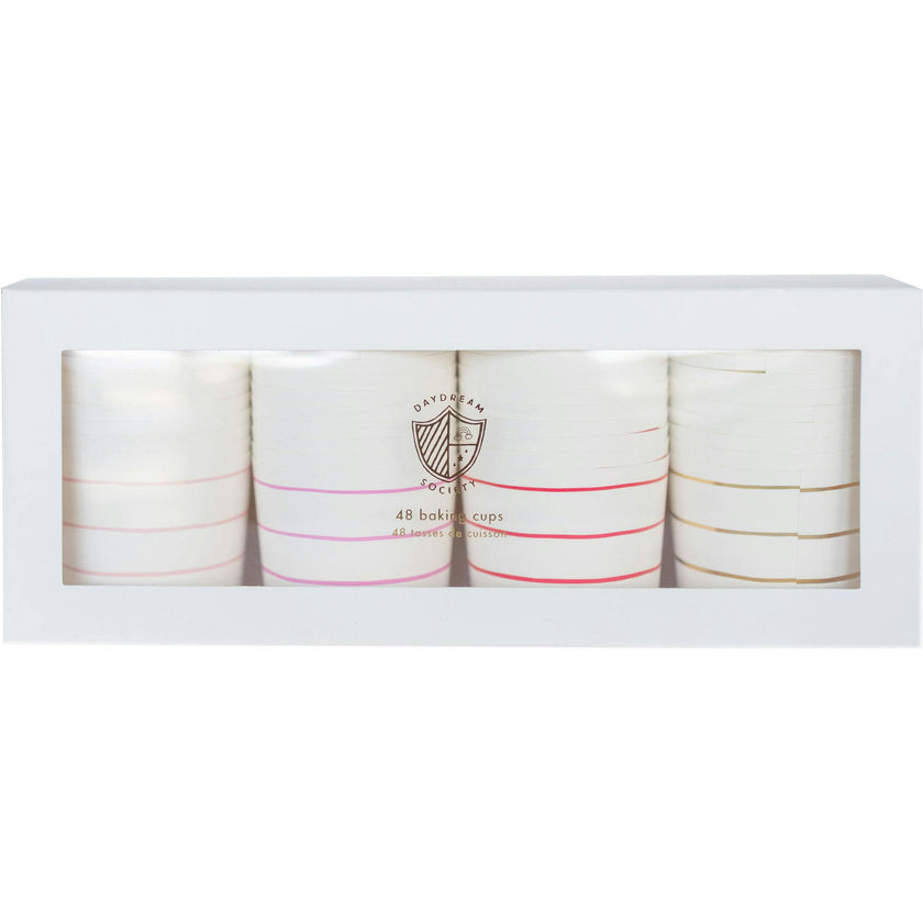 Warm Palette Frenchie Striped Baking Cups