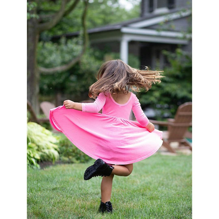 Twirly Stretch Velvet Scoop Back Long Sleeve Knit Dress
