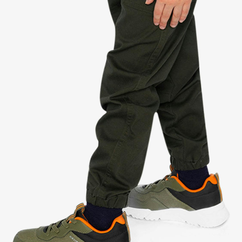 Stretch Canvas Jogger Pants Very Dark Green