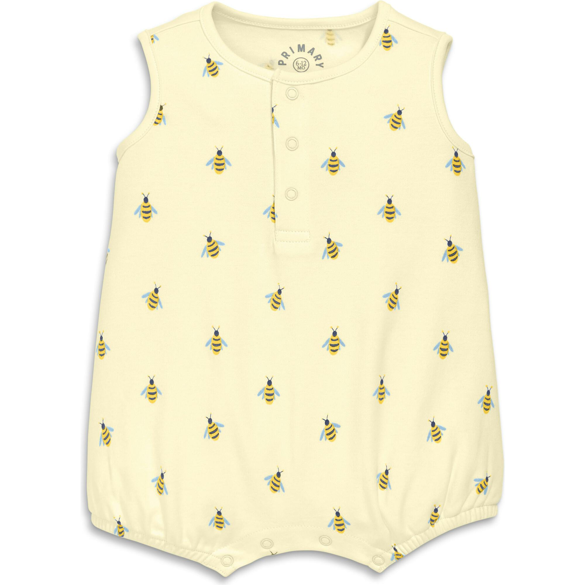 Baby organic henley tank shortie in baby bugs