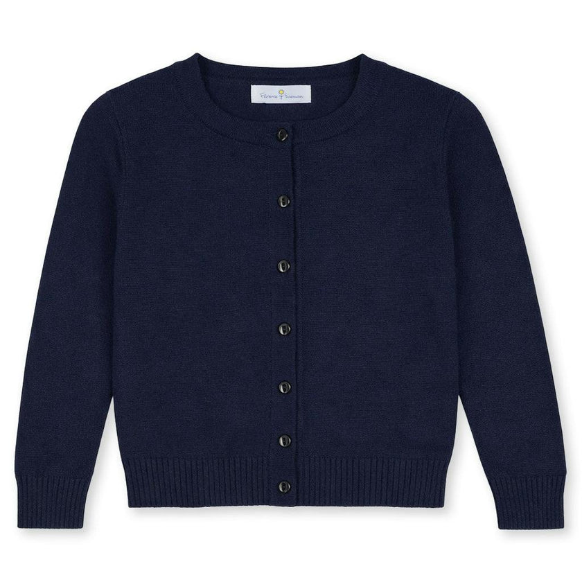 Girls Navy Cardigan Sweater