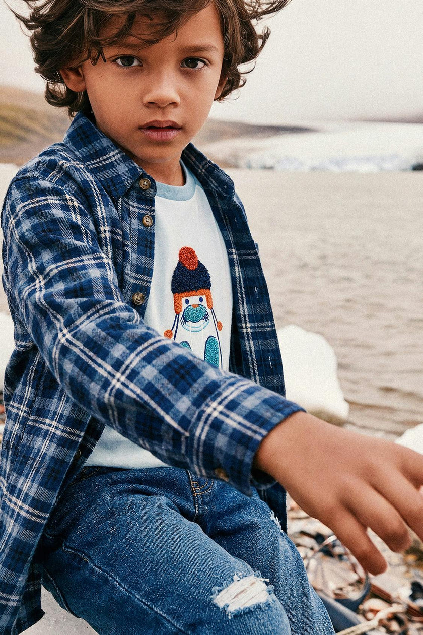 Long Sleeve Raglan Organic Cotton T-Shirt Very Pale Turquoise