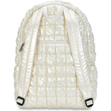 Pearl White Shiny Puffer Backpack
