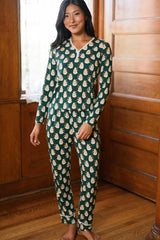So Soft Henley Pajama Set in Very Merry Santa