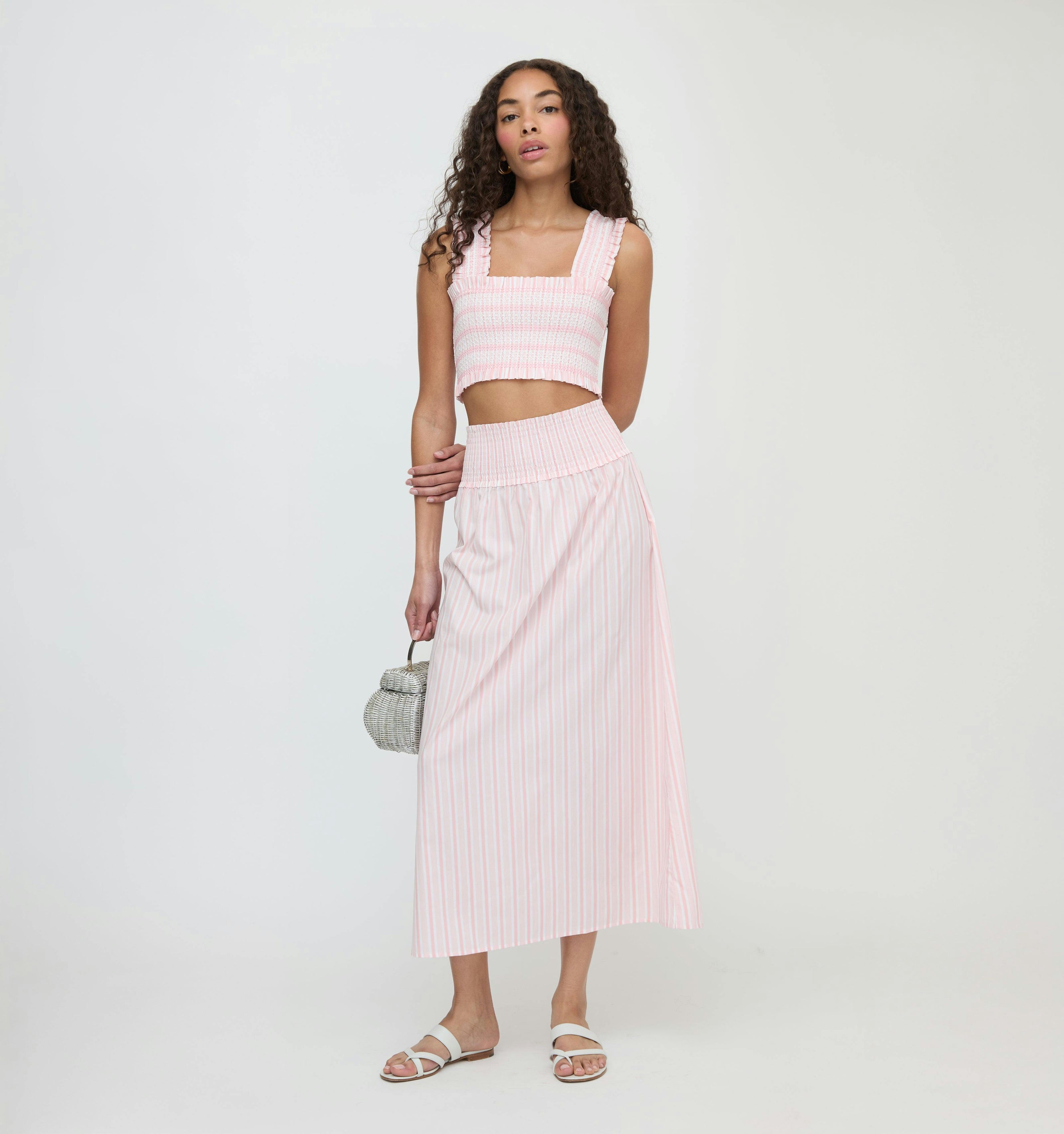 The Azalea Nap Top - Pink Variegated Stripe