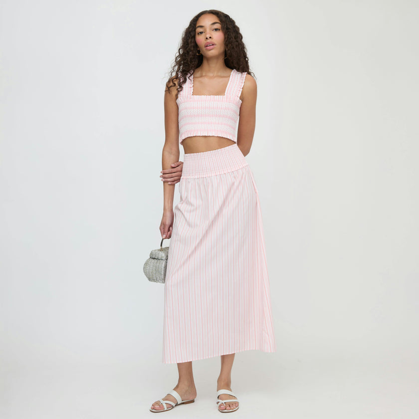 The Delphine Nap Skirt - Pink Variegated Stripe