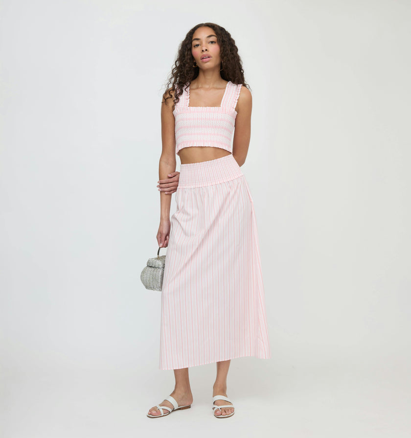 The Delphine Nap Skirt - Pink Variegated Stripe