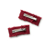 Halo Luxe Amara Deconstructed Woolen Double Clip - Red
