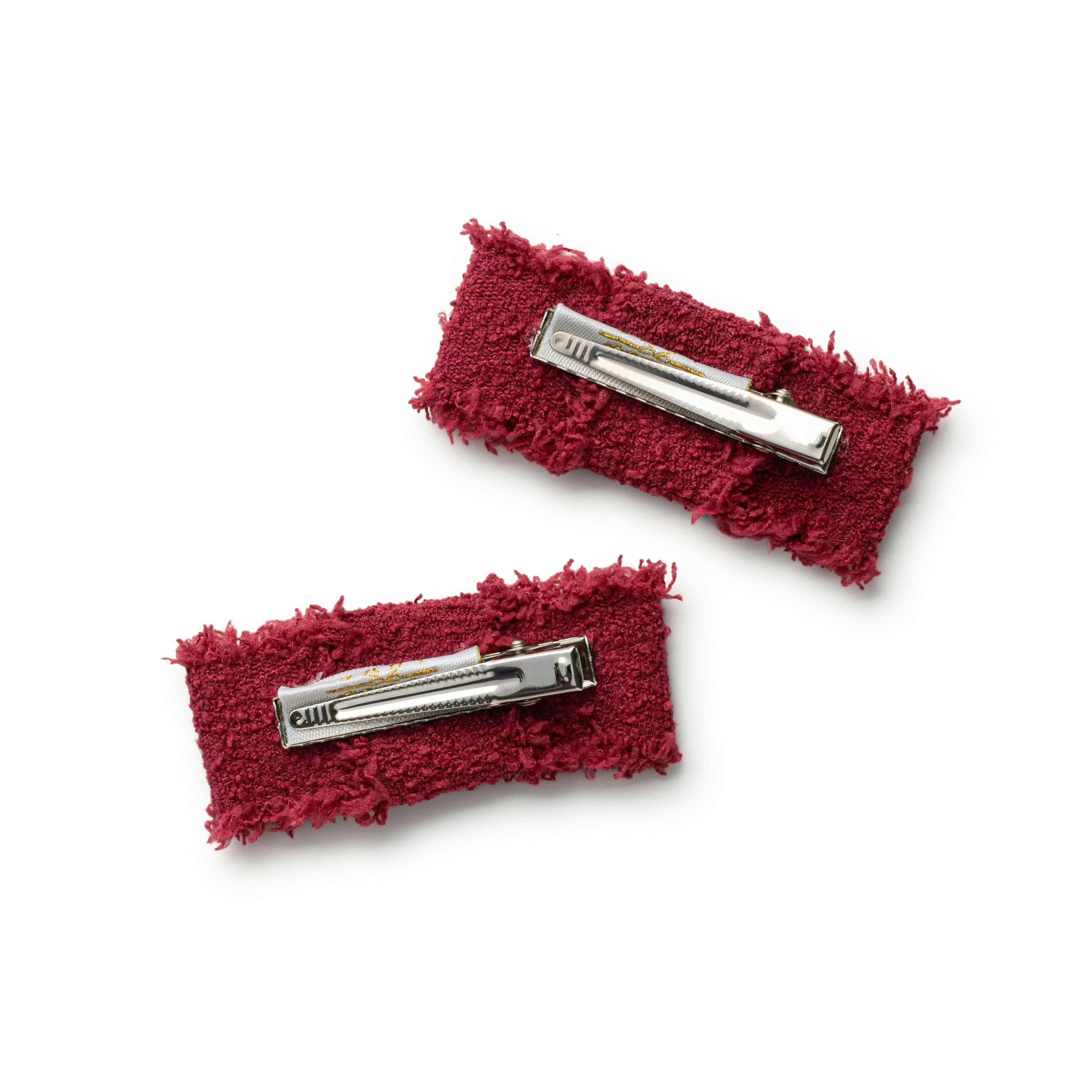 Halo Luxe Amara Deconstructed Woolen Double Clip - Red