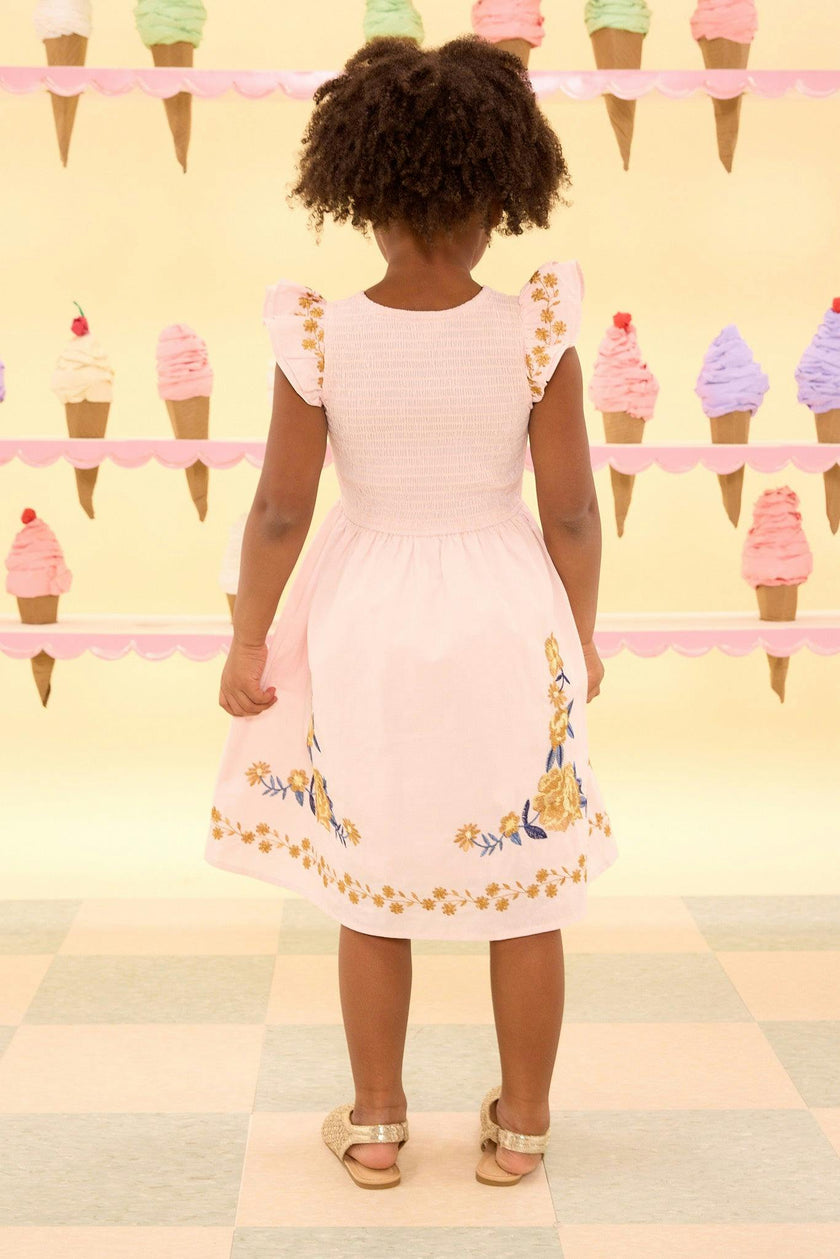 Mini Hattie Dress in Embroidered Spring Floral