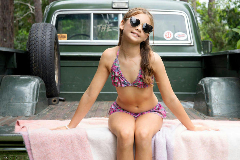 Girls Frill Bikini Set – Triangle Top & Frill Detail (Liberty)