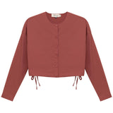 Cotton Cropped Side Tie Blouse