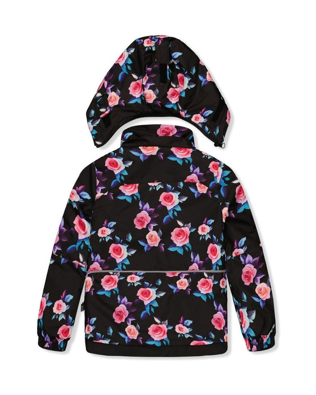 Two Piece Play Snowsuit Black Rose Print