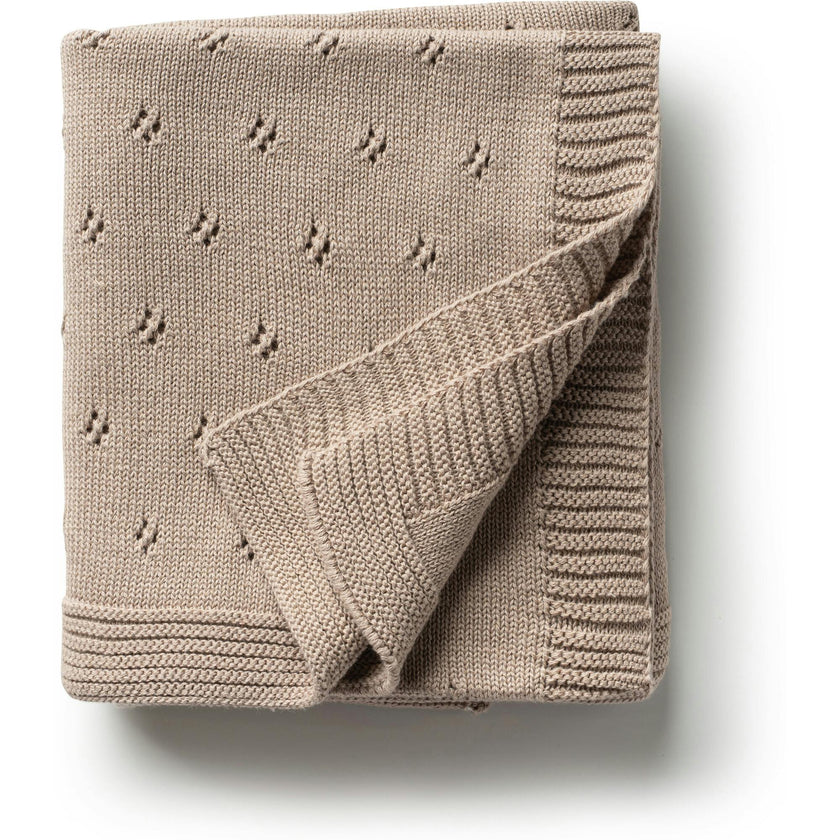 Transfer Flower Knit Baby Blanket