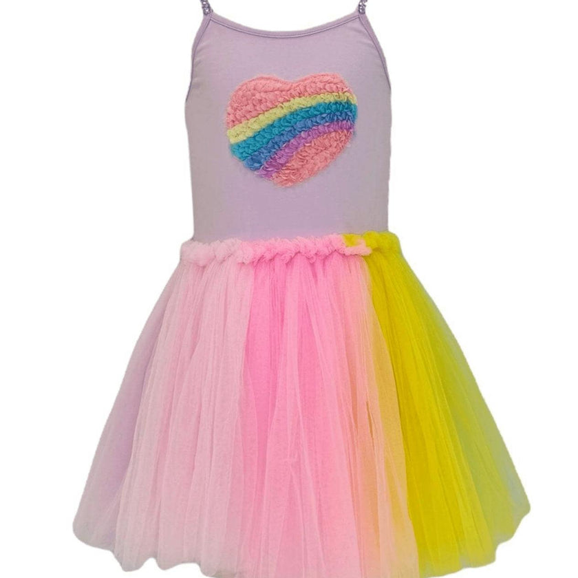 Rainbow Heart Tulle Dress