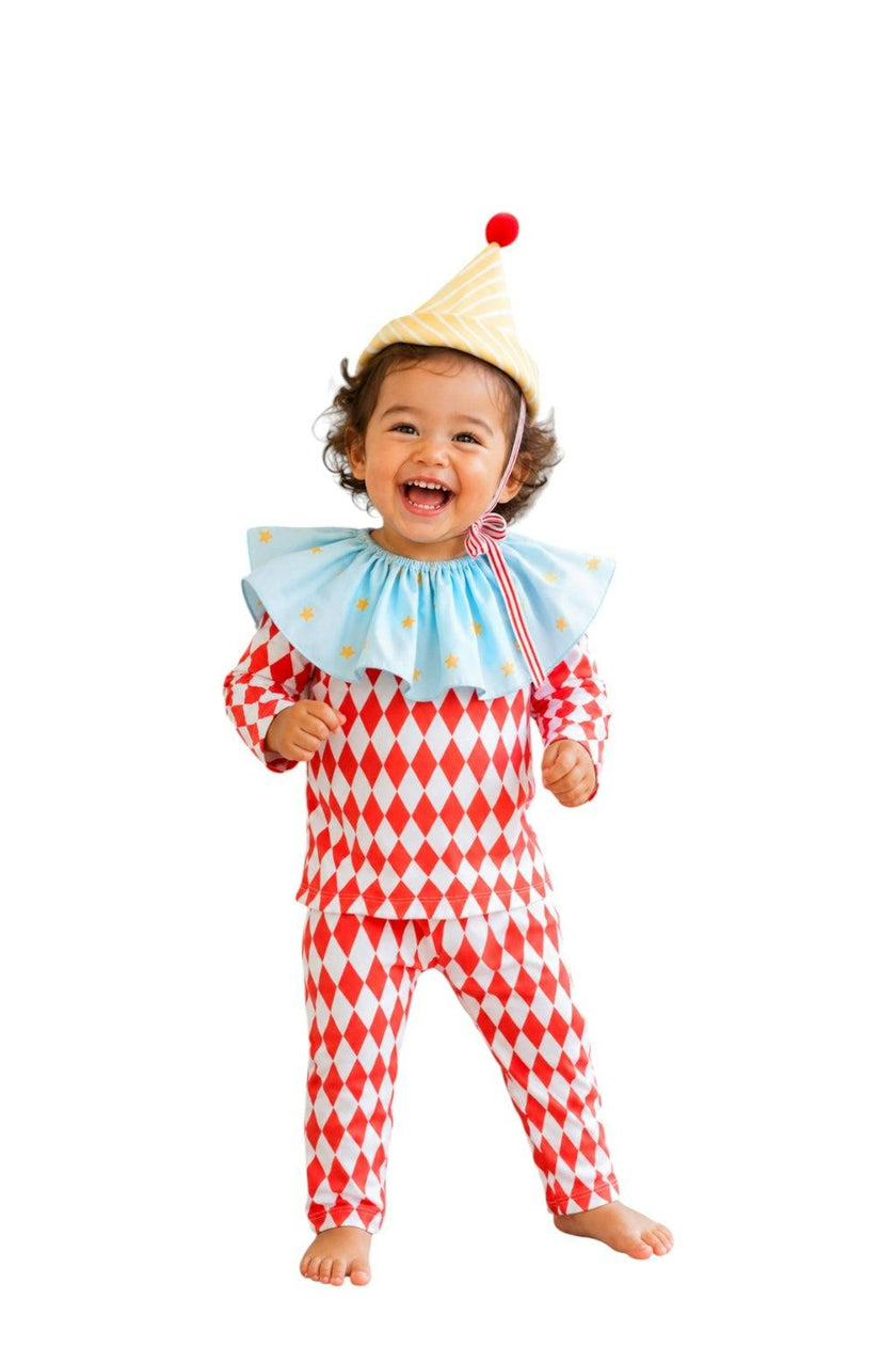 Vintage Harlequin Clown Costume for Kids | Circus Halloween Costume