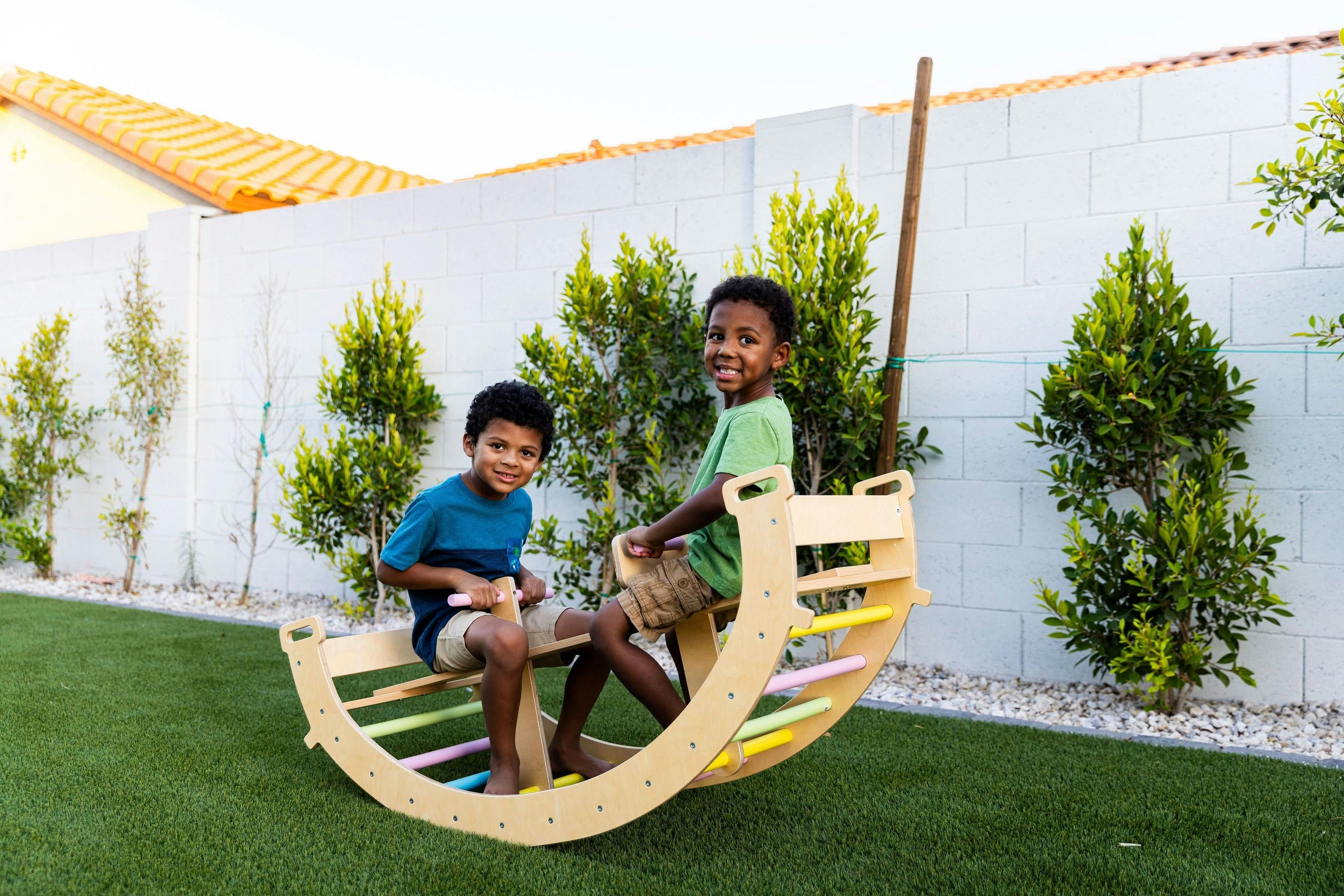 Bailis | 3-in-1 Wooden Climbing Arch, Rocker and Seesaw for Toddlers