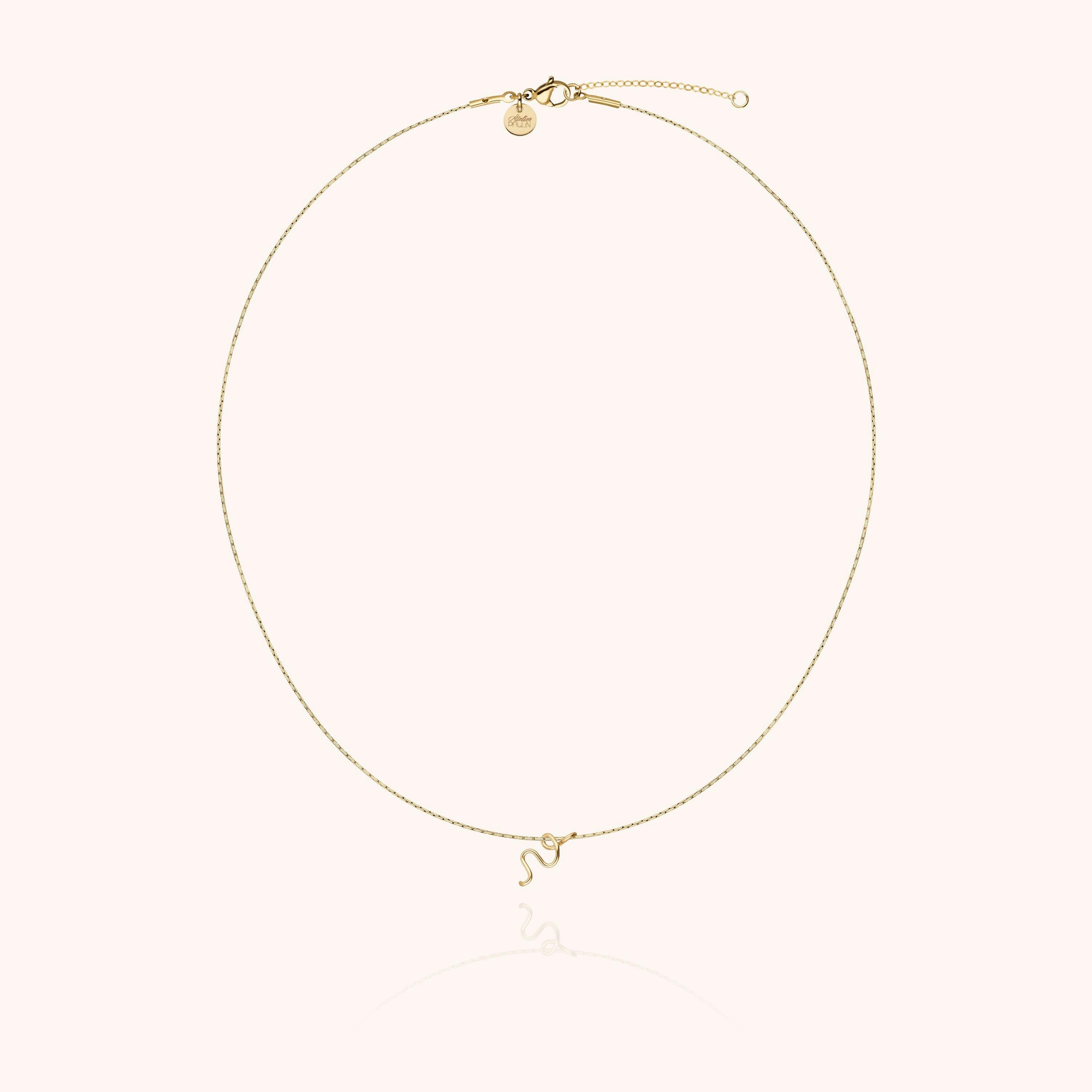 Initial Necklace, 14k Yellow Gold Filled