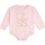 Lil Sis Pearl Patch Long Sleeve Romper - Ballet