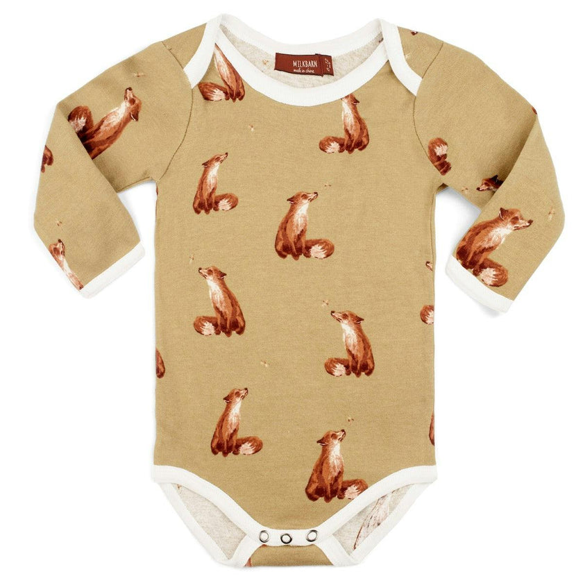 Gold Organic Cotton Long Sleeve One Piece