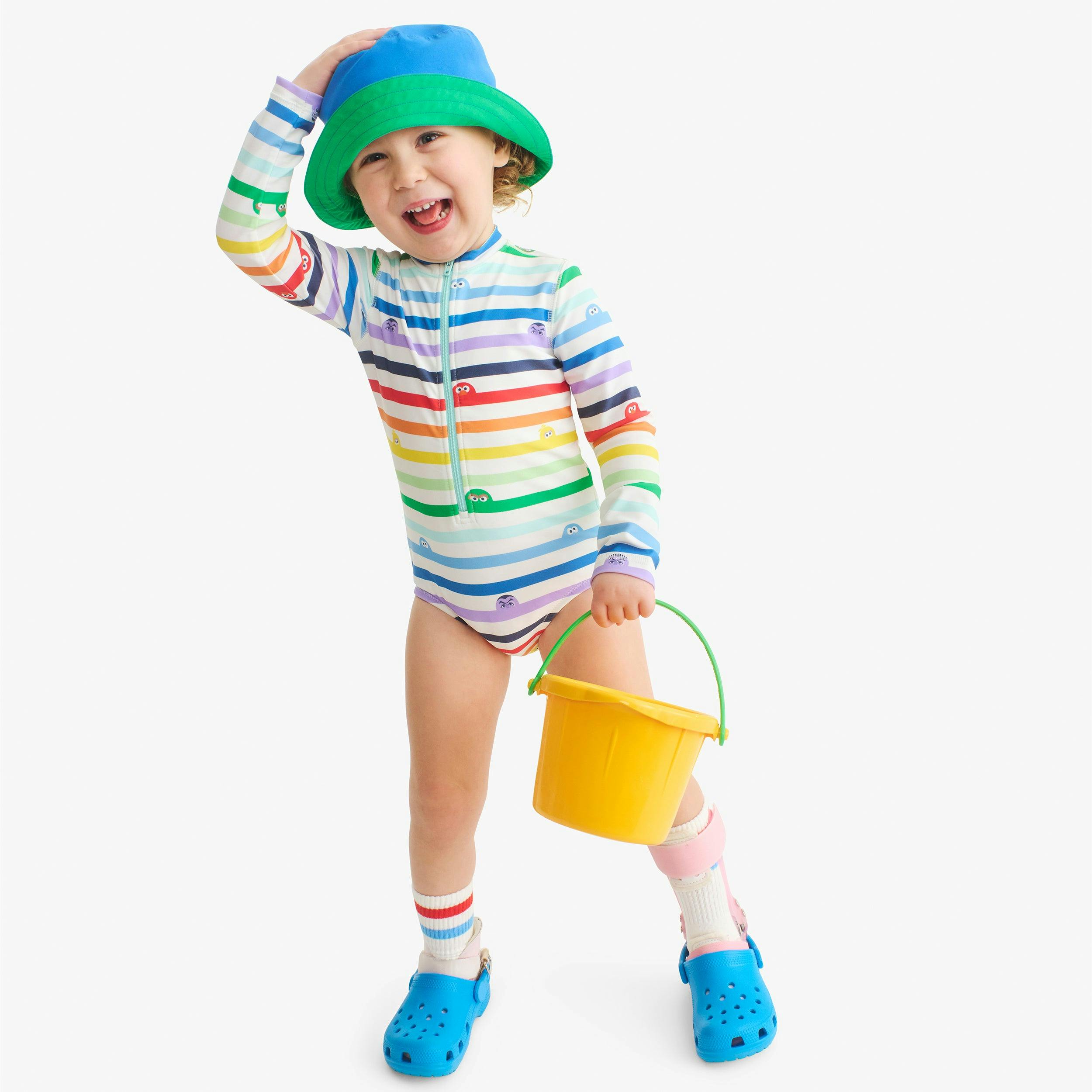 Kids Sesame Street one-piece rash guard