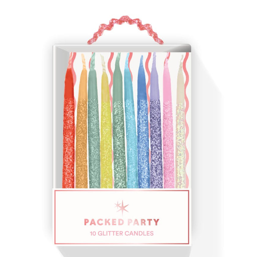 Glitter Wishes Rainbow Birthday Candle Set