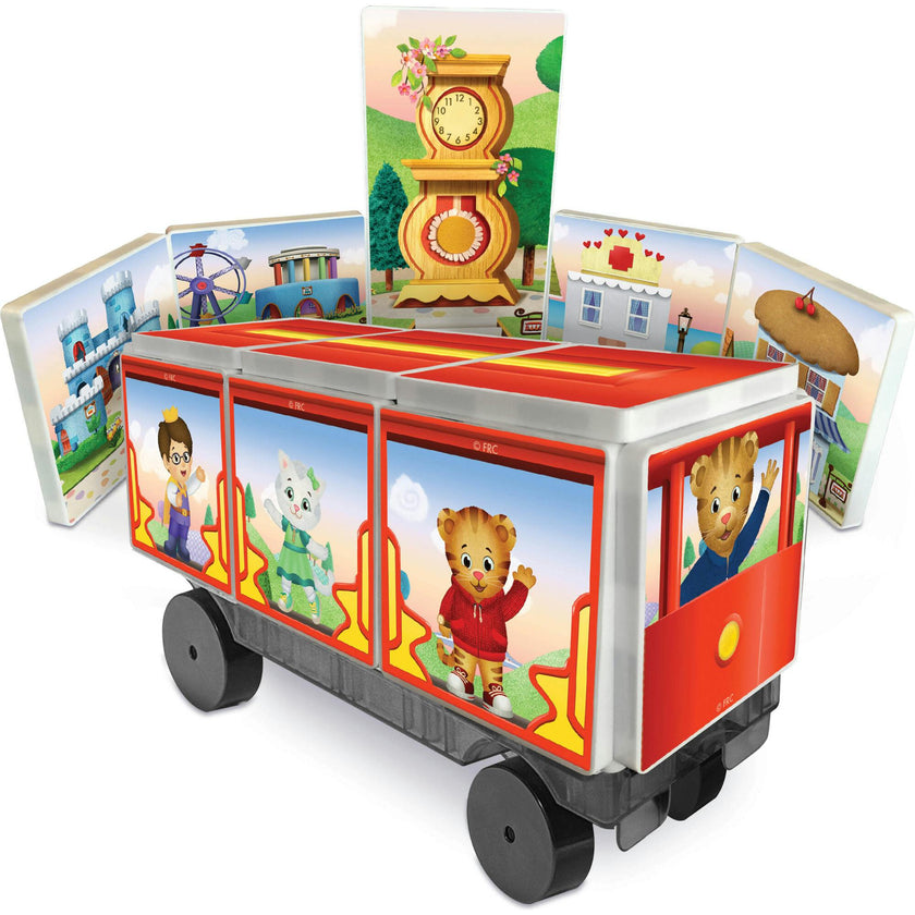 Daniel Tiger's Neighborhood Ride-Along Trolley Magnetic Tiles Set