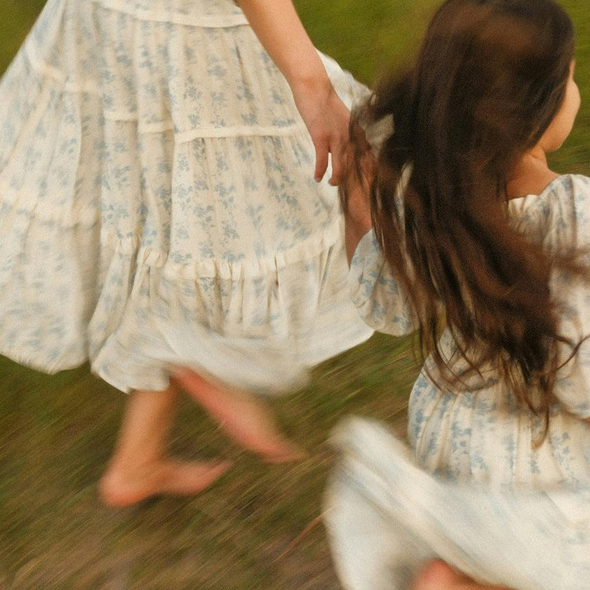 Mini Roselyn Dress in Ivory Porcelain Fleur