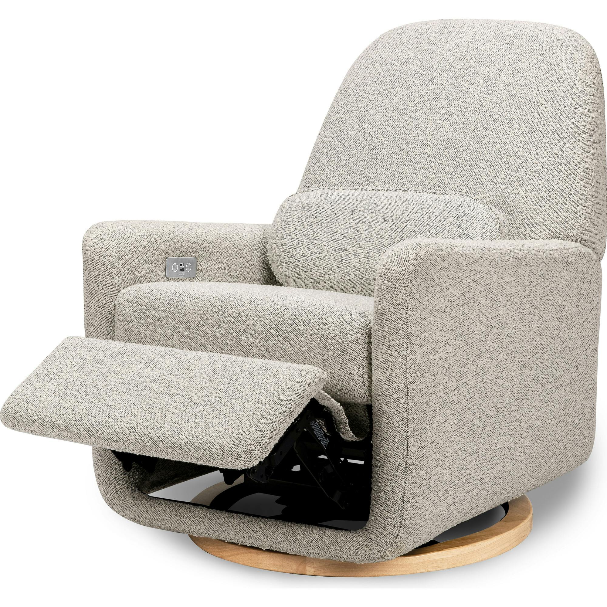 Arc Electronic Recliner and Swivel Glider in Boucle with USB port