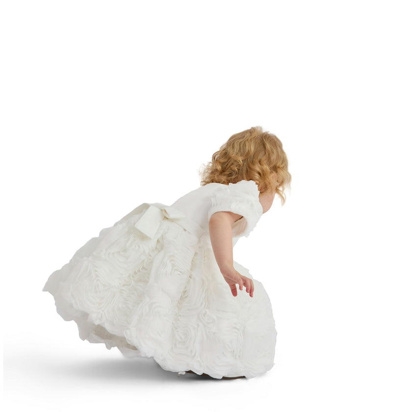 White Bow Rosette Dress