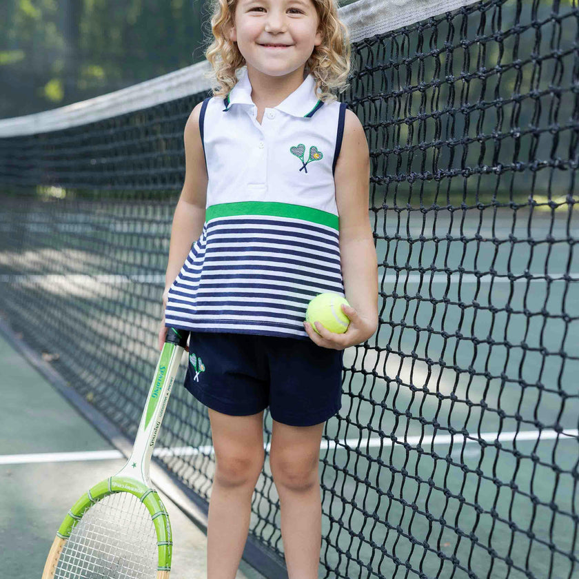 Knit Short Set with Tennis Rackets