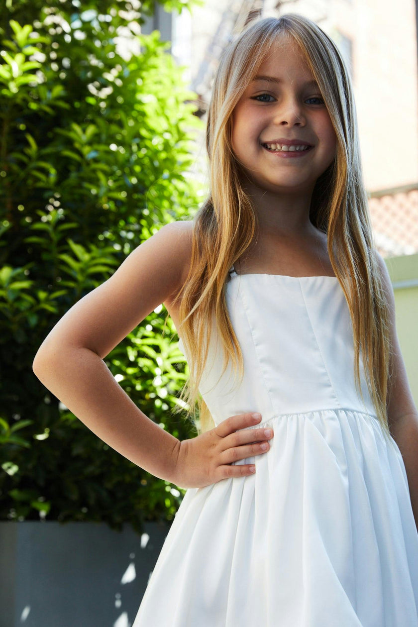 Bailey White Rose Satin Ballet Dress
