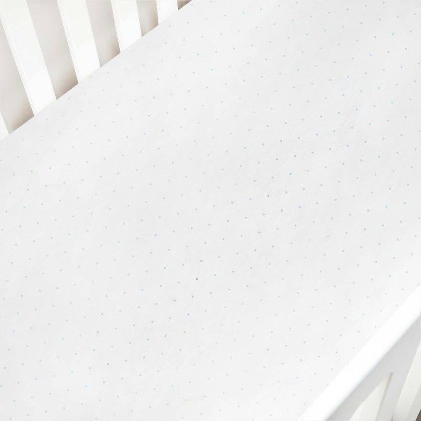 Classic Polka Dot Crib Sheet - Blue