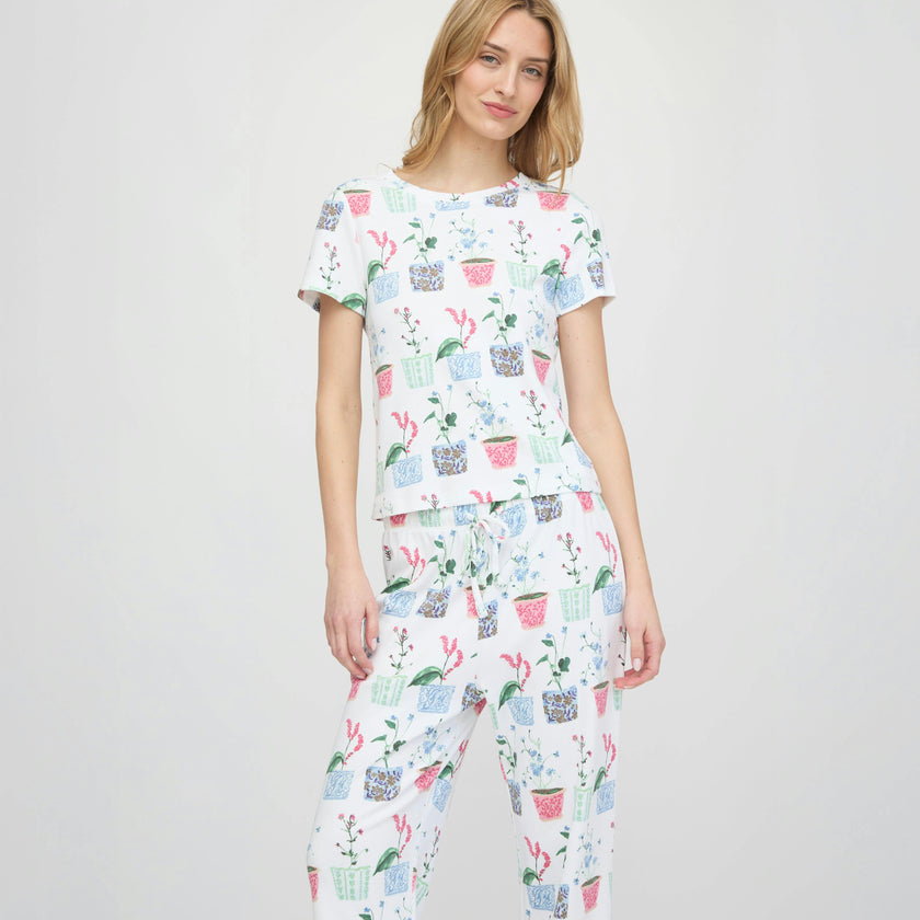 The Kelly Pajama Set - Flower Pots