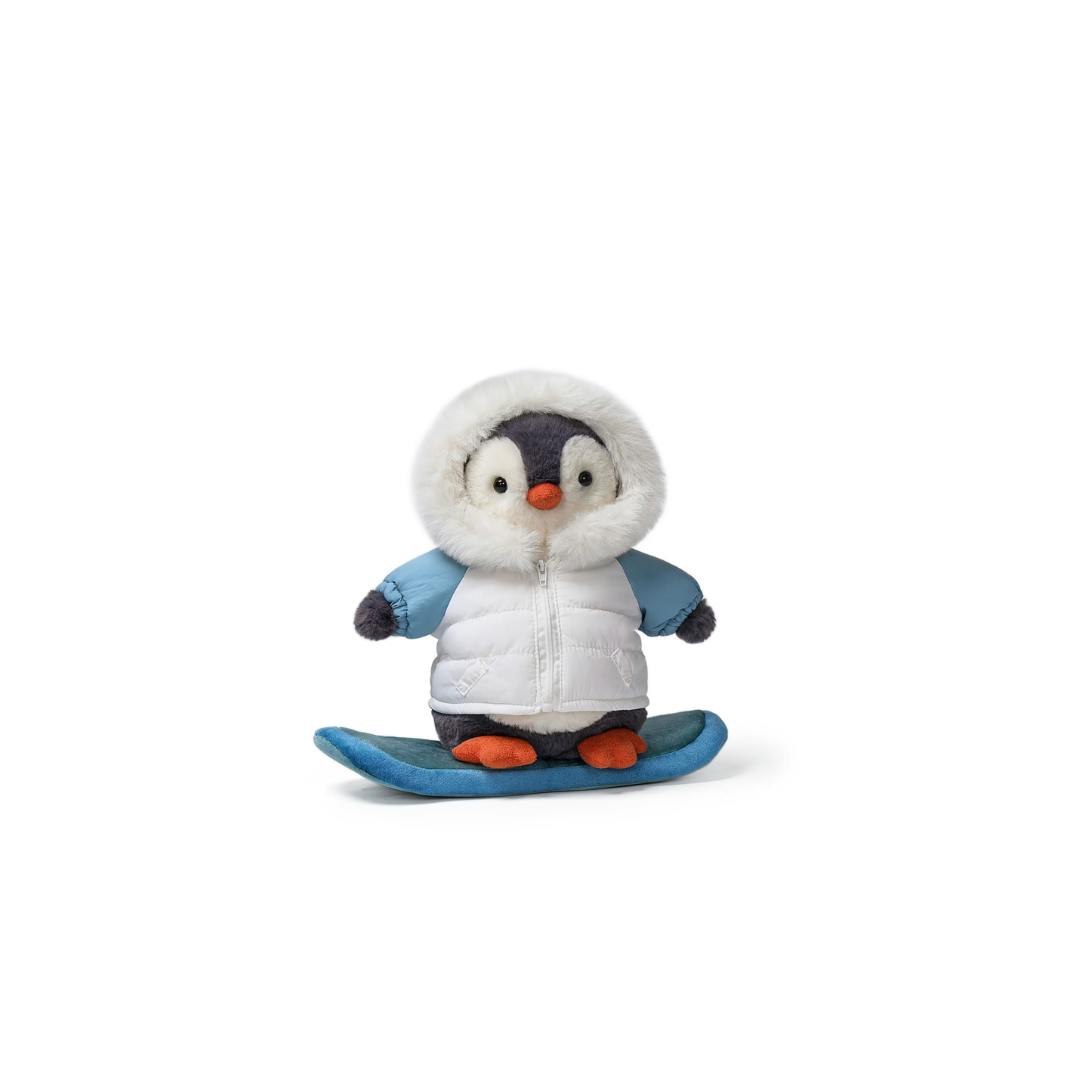 McHugs Snowboarder Glacier Penguin Weighted Plush 25cm