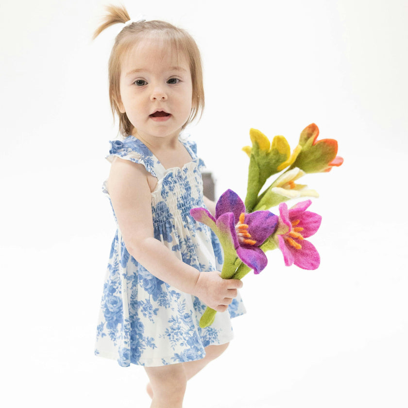 Dream Cottage Floral - Smocked Top with Bloomer