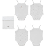 Cherry Print Onesie Set White/Blue
