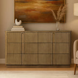 Potomac Push to Open Wooden 6 Drawer Dresser with Recessed Channel Accent Storage