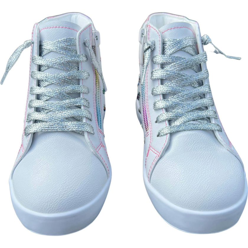 Bowie Gems Hightop Sneaker, White