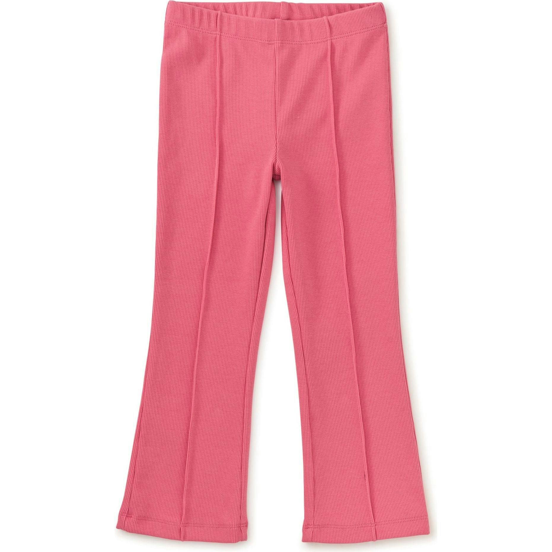 Ribbed Flare Pants, Pink