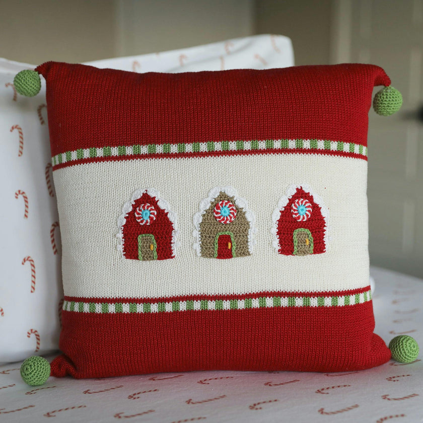 Gingerbread House Square Pillow