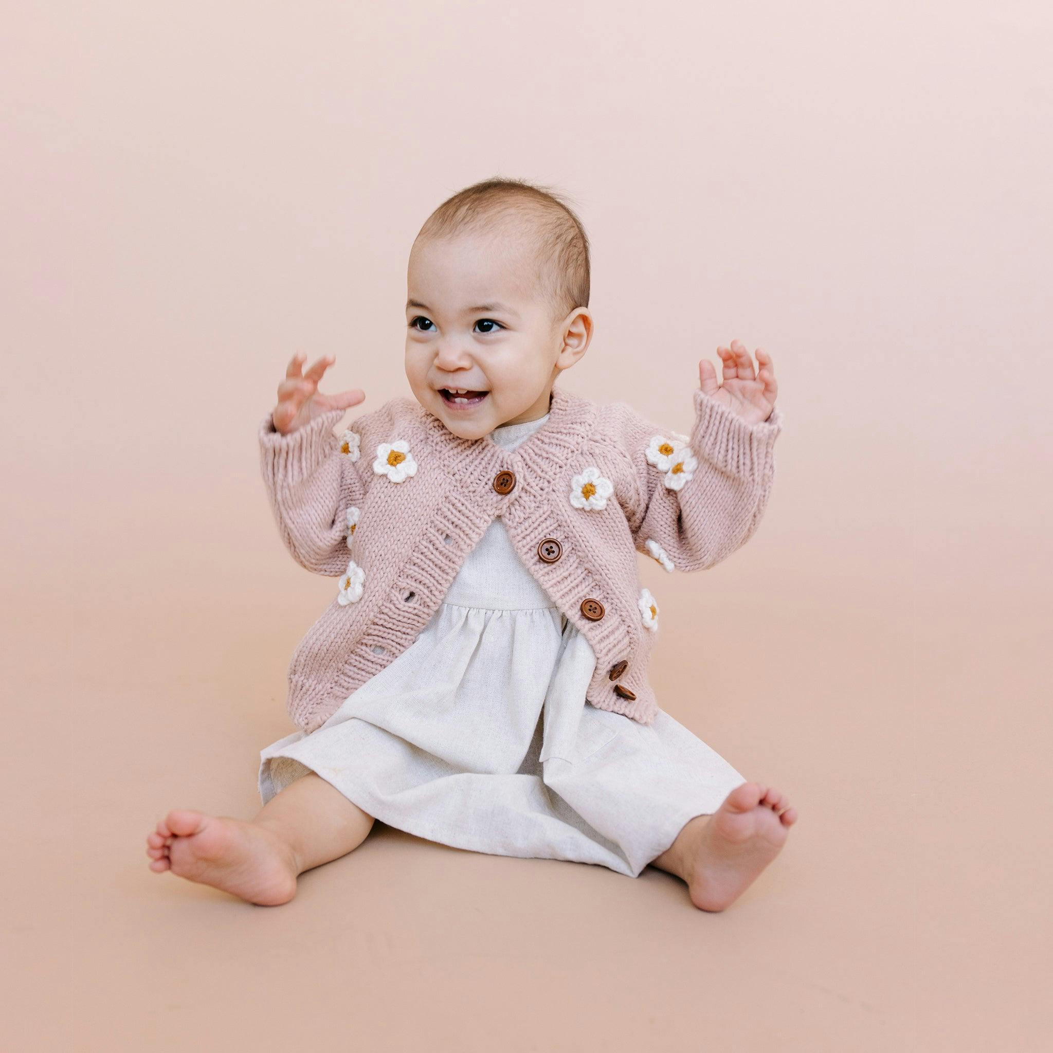 Flower Cardigan, Blush