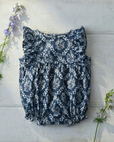 Baby's Twill Ruffled Romper in Innkeeper Trellis