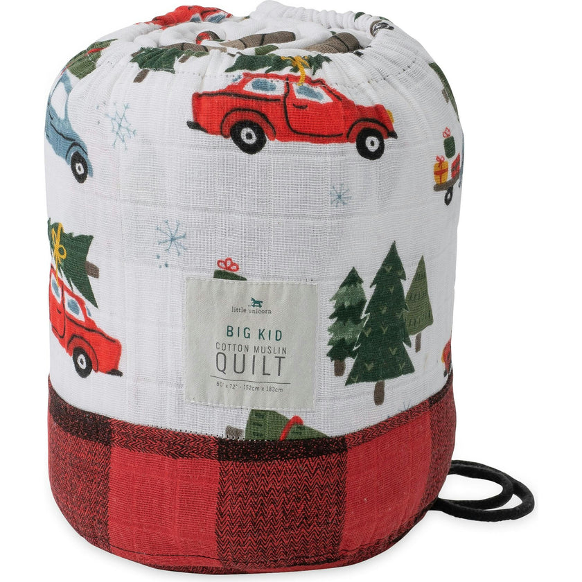 Cotton Muslin Quilted Throw - Holiday Haul