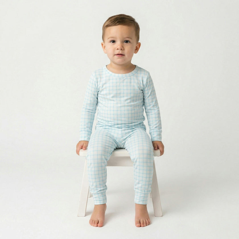 Coastal Check Bamboo Toddler Pajama Set