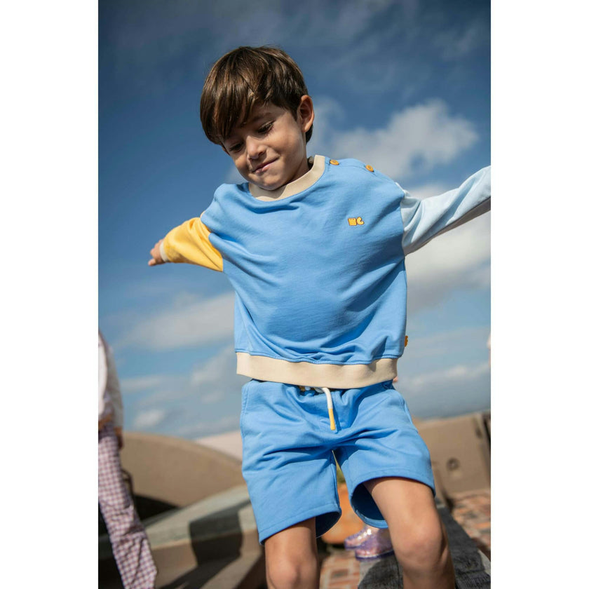 Blue Colorblock Sweatshirt